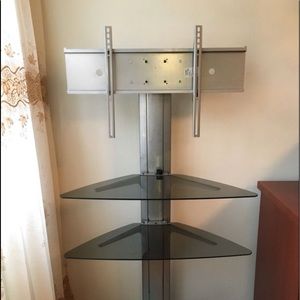 Gray mounted flat screen.